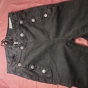 Rag & Bone Womens Cotton Snap Button Zipped Sailor Skinny Jeans Black